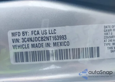 2022 Jeep Compass Limited 4X4 из США, поврежденный, VIN 3C4NJDCB2NT163993